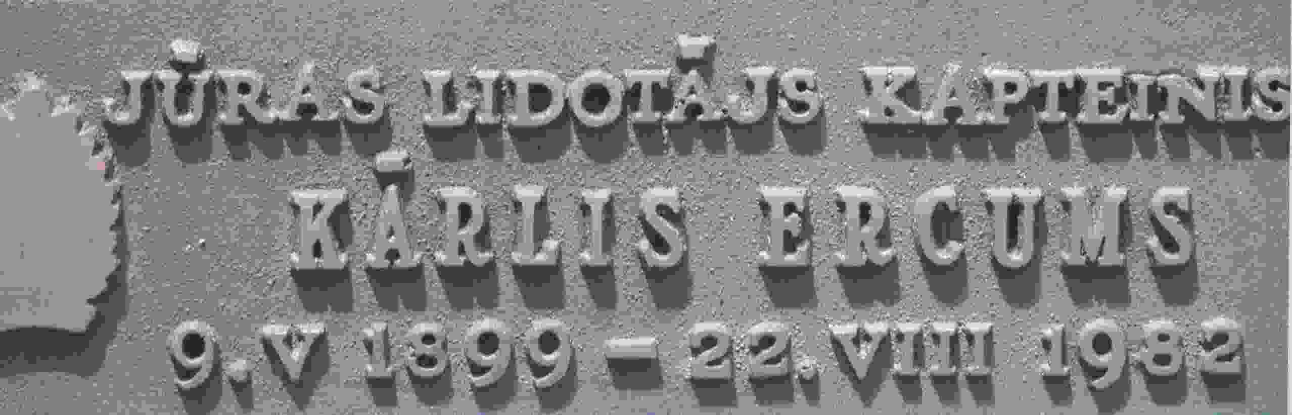 K.Ercums' marker at Tannersville Evergreen Cemetary [B.Rouse photo]